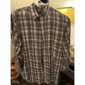 Consensus men’s plaid long sleeve‎ shirt size M